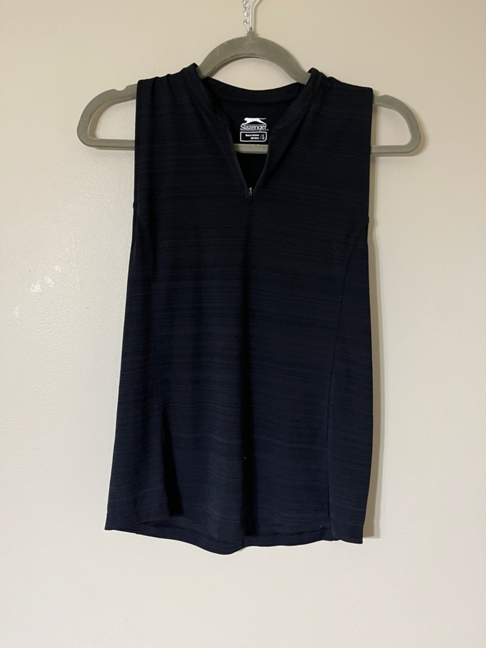 Slazenger Women's Black Sleeveless Zip-Front Tank